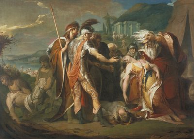 König Lear weint über den toten Körper von Cordelia von James Barry